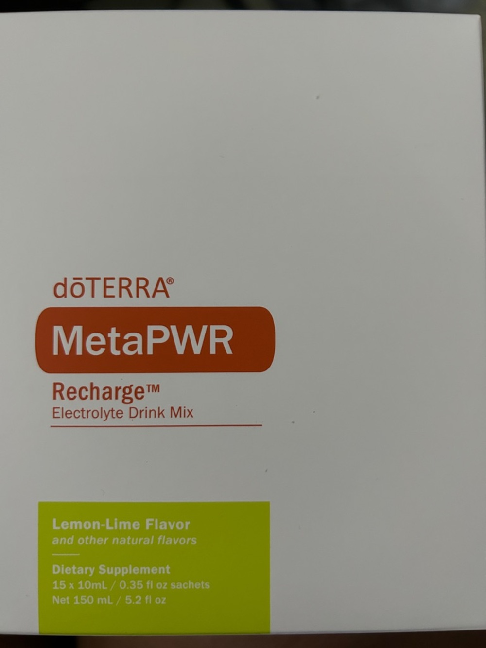Doterra MetaPWR Recharge Electrolyte Drink Mix — Lemon Lime
